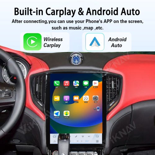 12.1 Inch Touch Screen Android System Car Radio For Maserati Ghibli 2014-2019 Wireless Apple Carplay Multimedia Player GPS Navigation Head Unit(128GB)
