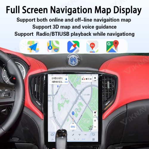 12.1 Inch Touch Screen Android System Car Radio For Maserati Ghibli 2014-2019 Wireless Apple Carplay Multimedia Player GPS Navigation Head Unit(128GB)