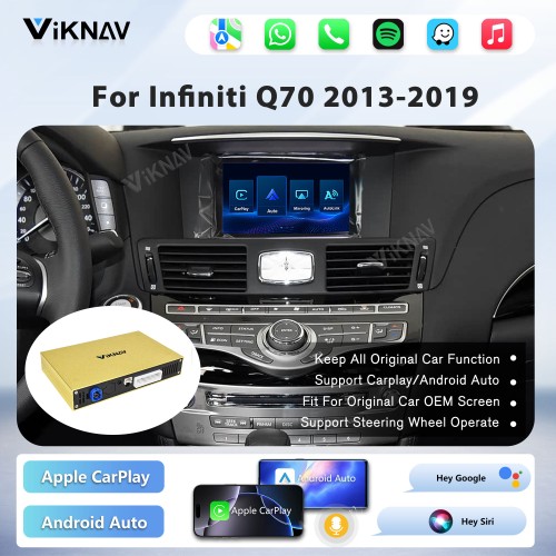 Viknav Linux System Wireless Carplay Android Auto Decorder Box For Infiniti Q70 2013-2019 GPS Navigatipn Original Car Radio Screen