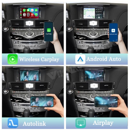 Viknav Linux System Wireless Carplay Android Auto Decorder Box For Infiniti Q70 2013-2019 GPS Navigatipn Original Car Radio Screen