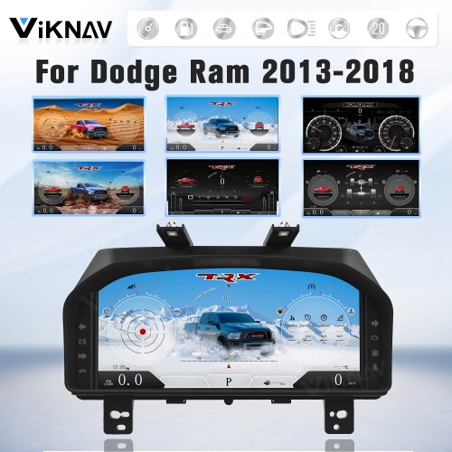 Viknav Car Digital Cluster For Dodge Ram 1500 2500 3500 2013-2018 Linux System Car Digital Speedometer Dashboard Panel Instrument Panel Virtual Cockpit