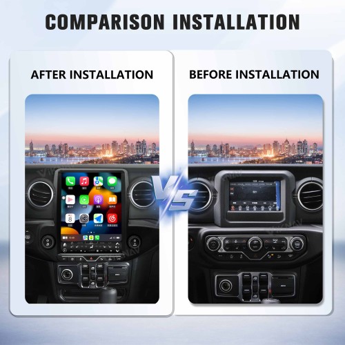 ViKNAV 12.1 Inch Android Car Radio For Jeep Wrangler 2018-2021 Multimedia Player Carplay Screen Navigation Head Unit