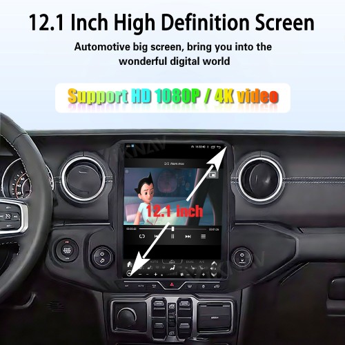ViKNAV 12.1 Inch Android Car Radio For Jeep Wrangler 2018-2021 Multimedia Player Carplay Screen Navigation Head Unit