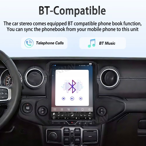 ViKNAV 12.1 Inch Android Car Radio For Jeep Wrangler 2018-2021 Multimedia Player Carplay Screen Navigation Head Unit