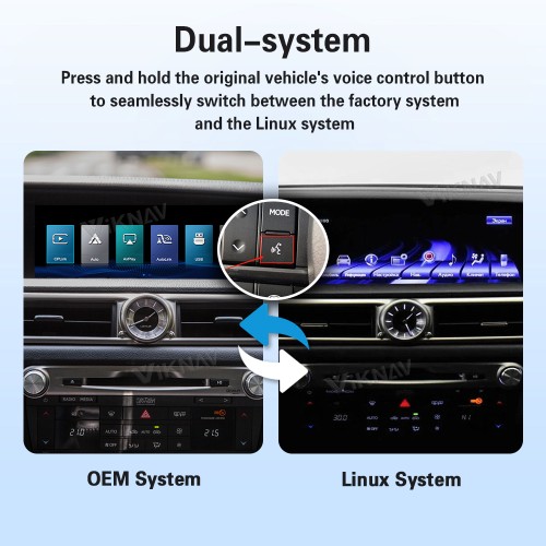 Viknav Linux Interface Box for Lexus GS 2007 -2020 Wireless CarPlay Decoder Android Auto GPS Navigatipn Original Car Radio Screen