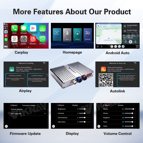 Viknav Linux Interface Box for Lexus GS 2007 -2020 Wireless CarPlay Decoder Android Auto GPS Navigatipn Original Car Radio Screen