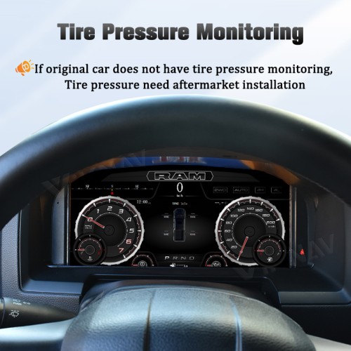 Viknav Car Digital Cluster For Dodge Ram 1500 2500 3500 2013-2018 Linux System Car Digital Speedometer Dashboard Panel Instrument Panel Virtual Cockpit