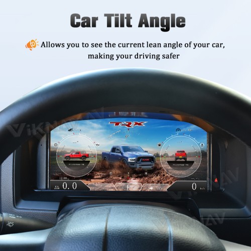 Viknav Car Digital Cluster For Dodge Ram 1500 2500 3500 2013-2018 Linux System Car Digital Speedometer Dashboard Panel Instrument Panel Virtual Cockpit