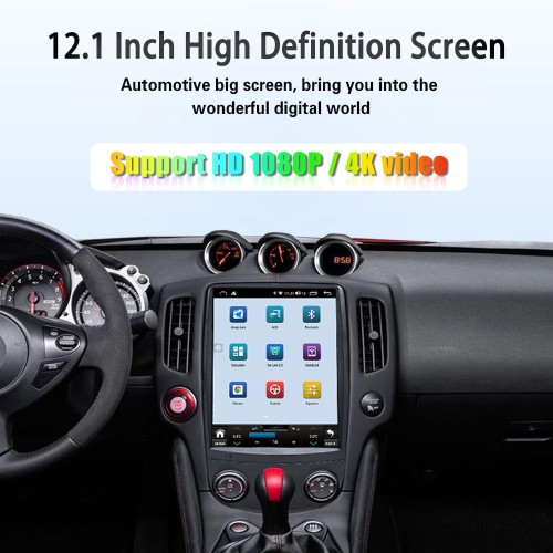 Viknav 12.1" Touch Screen Car Radio For Nissan 370Z ( 2008-2018 ) Multimedia Player Android Auto GPS Navigation Wireless Carplay