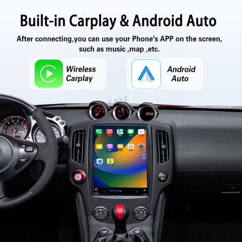 Viknav 12.1" Touch Screen Car Radio For Nissan 370Z ( 2008-2018 ) Multimedia Player Android Auto GPS Navigation Wireless Carplay