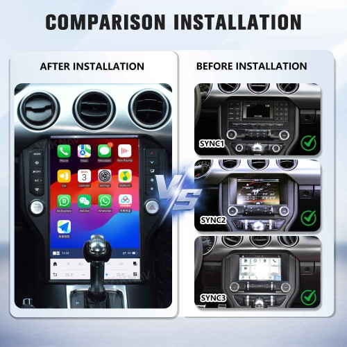 Viknav 14.4 inch Android For Ford Mustang 2015 - 2020 Car Auto Radio Touch Screen GPS Multimedia Player Carplay 4G WIFI Head Unit