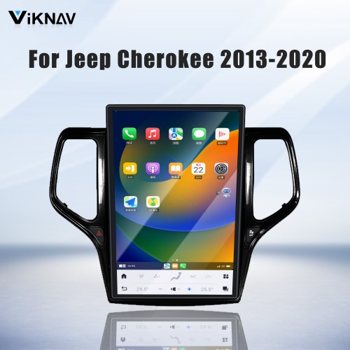 ViKNAV 14.4 Inch Android Car Radio For Jeep Cherokee 2013-2020 CarPlay Touch Screen GPS Navigation Stereo Head Unit With Piano Black