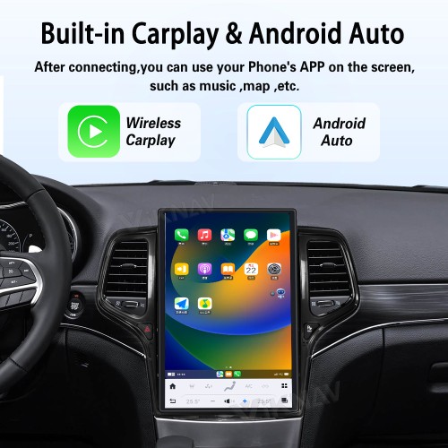 ViKNAV 14.4 Inch Android Car Radio For Jeep Cherokee 2013-2020 CarPlay Touch Screen GPS Navigation Stereo Head Unit With Piano Black