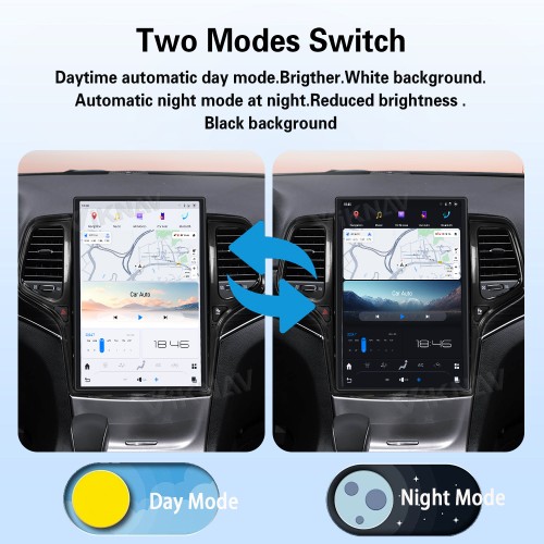 ViKNAV 14.4 Inch Android Car Radio For Jeep Cherokee 2013-2020 CarPlay Touch Screen GPS Navigation Stereo Head Unit With Piano Black