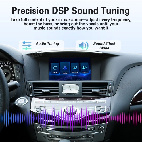 Viknav Linux System Decoder Box for Infiniti M Series Wireless CarPlay Android Auto Upgrade Interface Retain OEM CUE Screen & Functions