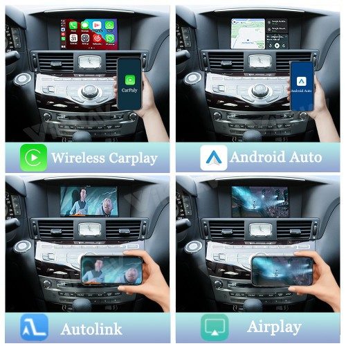 Viknav Linux System Decoder Box for Infiniti M Series Wireless CarPlay Android Auto Upgrade Interface Retain OEM CUE Screen & Functions