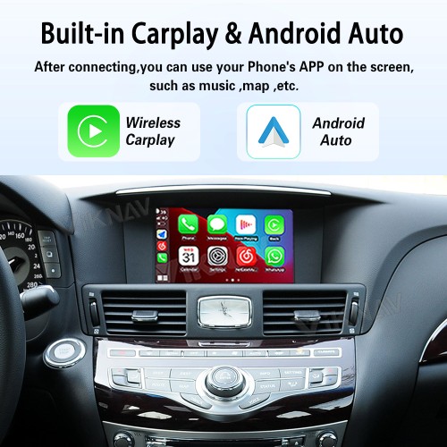 Viknav Linux System Decoder Box for Infiniti M Series Wireless CarPlay Android Auto Upgrade Interface Retain OEM CUE Screen & Functions