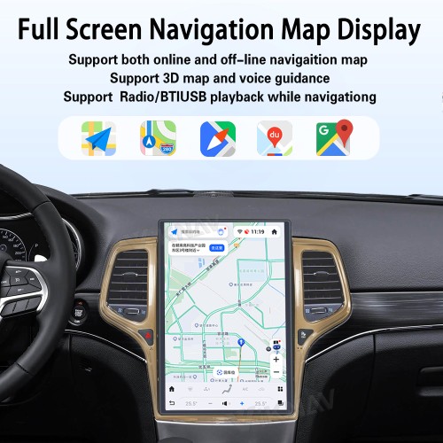 ViKNAV14.4 Inch Android Car Radio For JEEP Cherokee 2013-2020 CarPlay Touch Screen GPS Navigation Stereo Head Unit With Champagne Gold