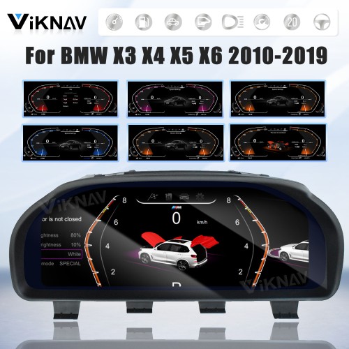 Viknav Digital Instrument Cluster For BMW X3 X4 X5 X6 2010-2019 Linux System Vertical Screen Dashboard Panel Virtual LCD Speedometer Player