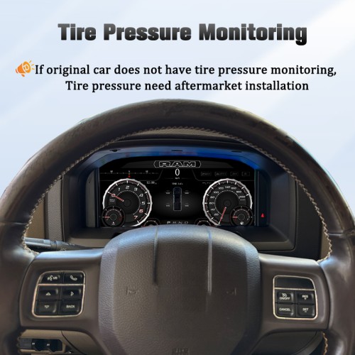 Viknav Car Digital Cluster For Dodge Ram 1500 2500 3500 2008-2012 LCD Car Digital Speedometer Dashboard Panel Instrument Panel Virtual Cockpit