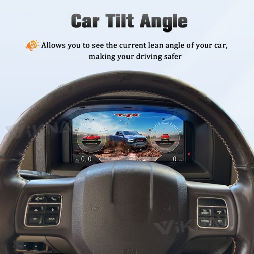 Viknav Car Digital Cluster For Dodge Ram 1500 2500 3500 2008-2012 LCD Car Digital Speedometer Dashboard Panel Instrument Panel Virtual Cockpit