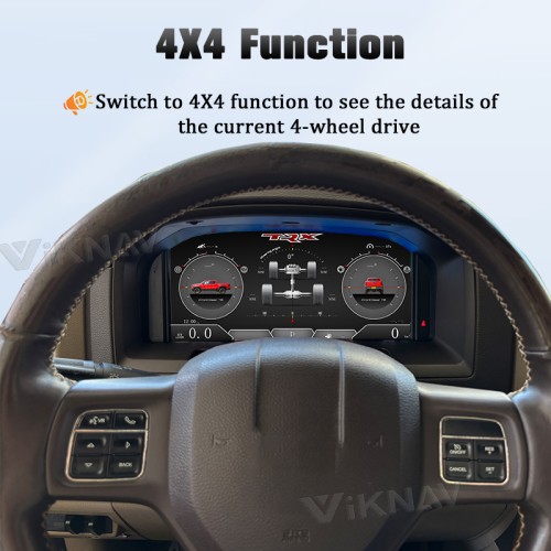 Viknav Car Digital Cluster For Dodge Ram 1500 2500 3500 2008-2012 LCD Car Digital Speedometer Dashboard Panel Instrument Panel Virtual Cockpit