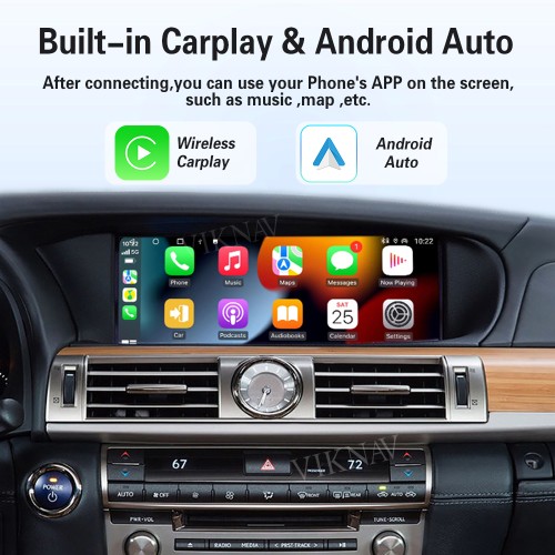 Viknav Linux Interface Box for Lexus LS 2007 -2022 Wireless CarPlay Decoder Android Auto GPS Navigation Original Car Radio Screen