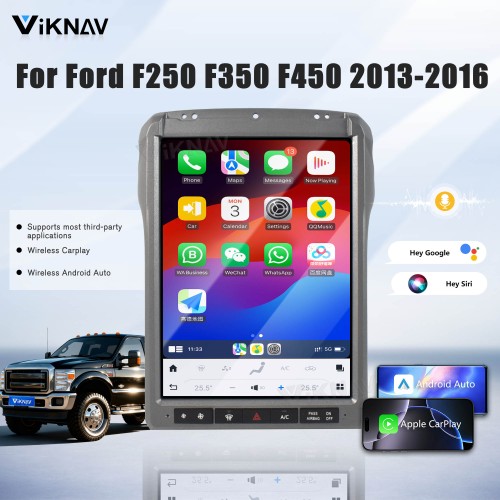 Viknav Car Radio For Ford F250 F350 2013-2016 Touch Stereo Screen GPS Navigation Carplay Multimedia Player Head Unit