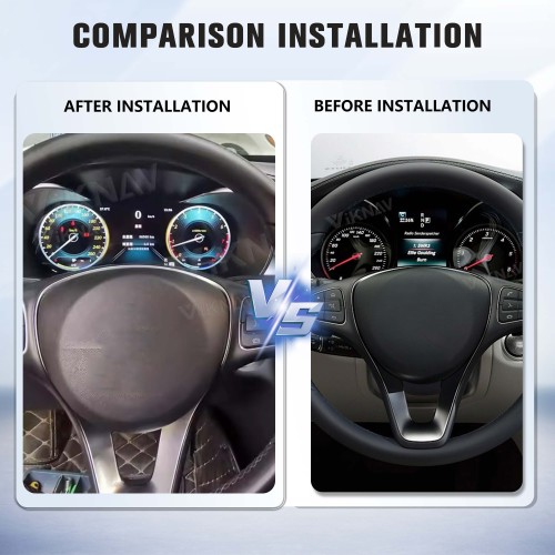 Viknav 12.3 Inch Digital Cluster Car Speedometer For Mercedes Benz C/GLC W205 2015-2018 Linux System Car Instrument Cluster Screen Instrument Replacement (NTG5.0/5.1)