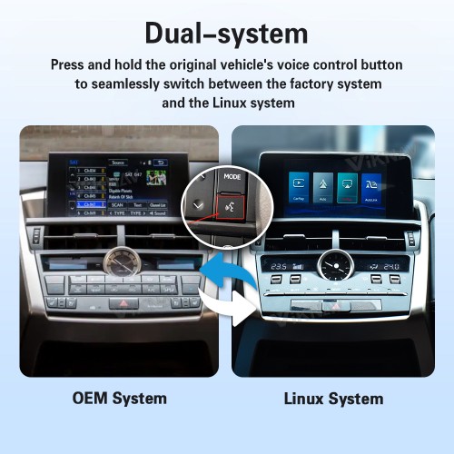 Viknav Linux Interface Box for Lexus NX 2015 -2020 Wireless CarPlay Decoder Android Auto GPS Navigation Original Car Radio Screen