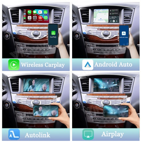 Viknav Linux System Wireless Carplay Android Auto Decorder Box For Infiniti JX 2011-2013 GPS Navigatipn Original Car Radio Screen