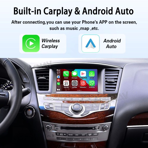 Viknav Linux System Wireless Carplay Android Auto Decorder Box For Infiniti JX 2011-2013 GPS Navigatipn Original Car Radio Screen