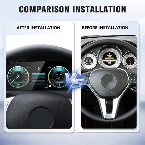 Viknav 12.3 Inch Digital Cluster Car Speedometer For Mercedes Benz C- Class W204 2012 2013 2014 Linux System Car Instrument Cluster Screen Instrument Replacement (NTG4.5)