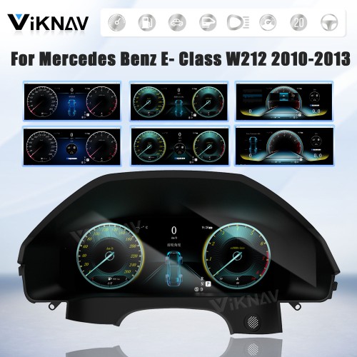 Viknav 12.3 Inch Digital Cluster Car Speedometer For Mercedes Benz E- Class W212 2010 2011 2012 2013 Linux System Car Instrument Cluster Screen Instrument Replacement (NTG4.0)