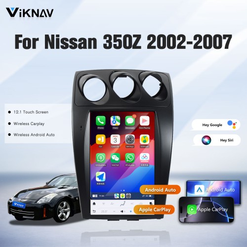 VIKNAV 12.1 ” Car Radio For Nissan 350Z 2002-2007 LHD Touch Screen Audio Stereo Radio (right)