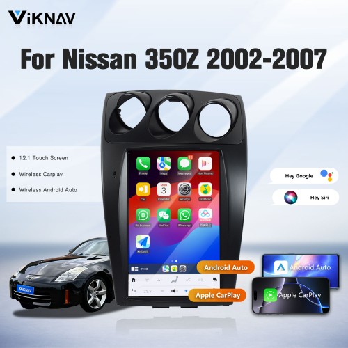 VIKNAV 12.1 ” Car Radio For Nissan 350Z 2002-2007 LHD Touch Screen Audio Stereo Radio (left)