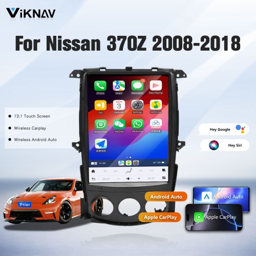 Viknav 12.1" Touch Screen Car Radio For Nissan 370Z ( 2008-2018 ) Multimedia Player Android Auto GPS Navigation Wireless Carplay