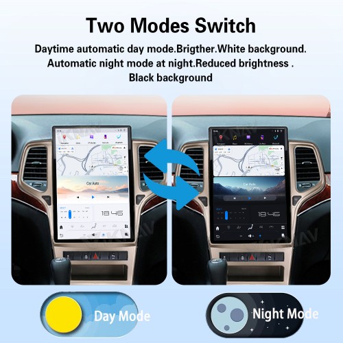 ViKNAV 14.4 Inch Android Car Radio For Jeep Cherokee 2009-2012 CarPlay Touch Screen GPS Navigation Stereo Head Unit With Champagne Gold