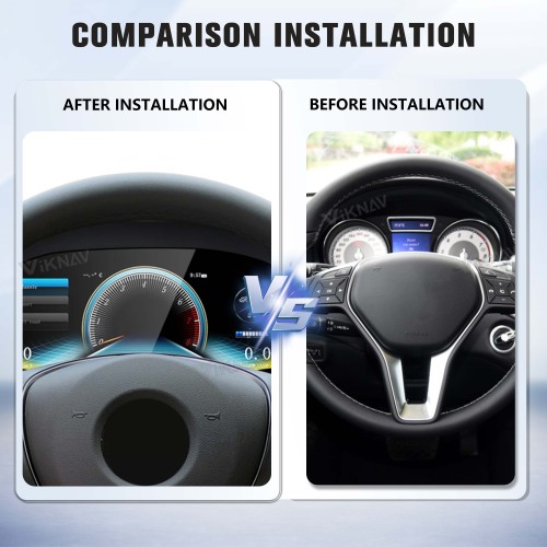 Viknav 12.3 Inch Digital Cluster Car Speedometer For Mercedes Benz GLA/CLA 2015-2018 Linux System Car Instrument Cluster Screen Instrument Replacement (NTG4.5/5.0)