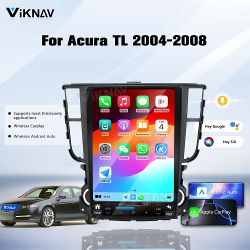Viknav Android Car Stereo For Honda Acura TL  2004-2008 Car Radio Wireless Carplay Android Auto 12.1 inch screen GPS Navigation Multimedia Player