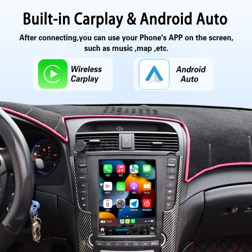 Viknav Android Car Stereo For Honda Acura TL  2004-2008 Car Radio Wireless Carplay Android Auto GPS Navigation Multimedia Player Head Unit 128GB