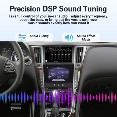 Viknav linux system wireless carplay android auto decoder box for Infiniti Q50L 2015-2019 GPS Navigatipn Original Car Radio Screen