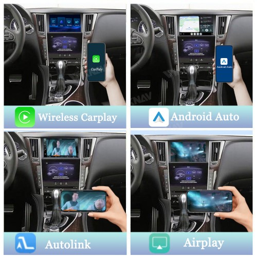 Viknav linux system wireless carplay android auto decoder box for Infiniti Q50L 2015-2019 GPS Navigatipn Original Car Radio Screen