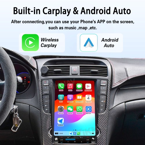 Viknav Android Car Stereo For Honda Acura TL  2004-2008 Car Radio Wireless Carplay Android Auto 12.1 inch screen GPS Navigation Multimedia Player