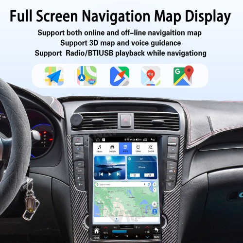 Viknav Android Car Stereo For Honda Acura TL  2004-2008 Car Radio Wireless Carplay Android Auto 12.1 inch screen GPS Navigation Multimedia Player