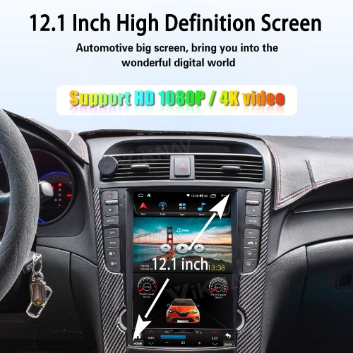 Viknav Android Car Stereo For Honda Acura TL  2004-2008 Car Radio Wireless Carplay Android Auto 12.1 inch screen GPS Navigation Multimedia Player