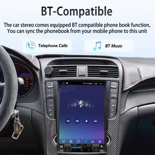Viknav Android Car Stereo For Honda Acura TL  2004-2008 Car Radio Wireless Carplay Android Auto 12.1 inch screen GPS Navigation Multimedia Player