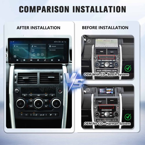 Viknav 12.3 inch Android Radio For Land Rover Discovery Sport L550 2015-2019 Multimedia Player GPS Navigation Stereo Wireless Carplay Android Auto Touch Screen