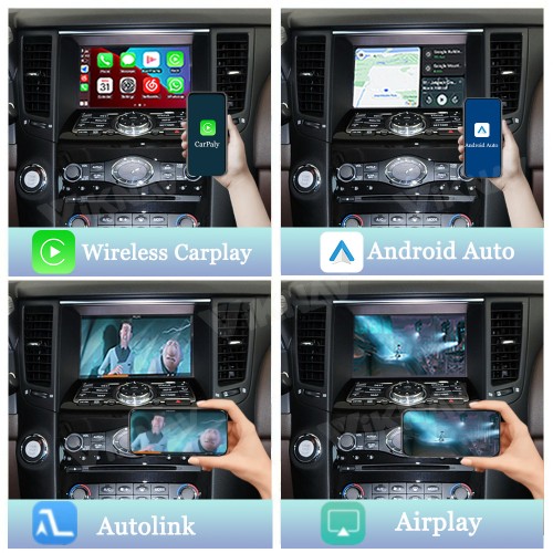 Viknav Linux System Decoder Box for Infiniti FX 2009-2013 Wireless CarPlay Android Auto Upgrade Interface Retain OEM CUE Screen & Functions