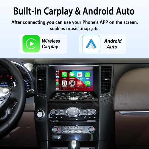Viknav Linux System Decoder Box for Infiniti FX 2009-2013 Wireless CarPlay Android Auto Upgrade Interface Retain OEM CUE Screen & Functions